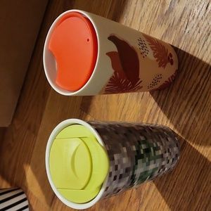2012 RODARTE Starbucks and New 2019 fall leaves Ceramic Tumblers